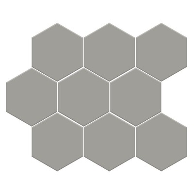 Gris Fonce Matte Midi Hexagon Ceramic Mosaic 8×10