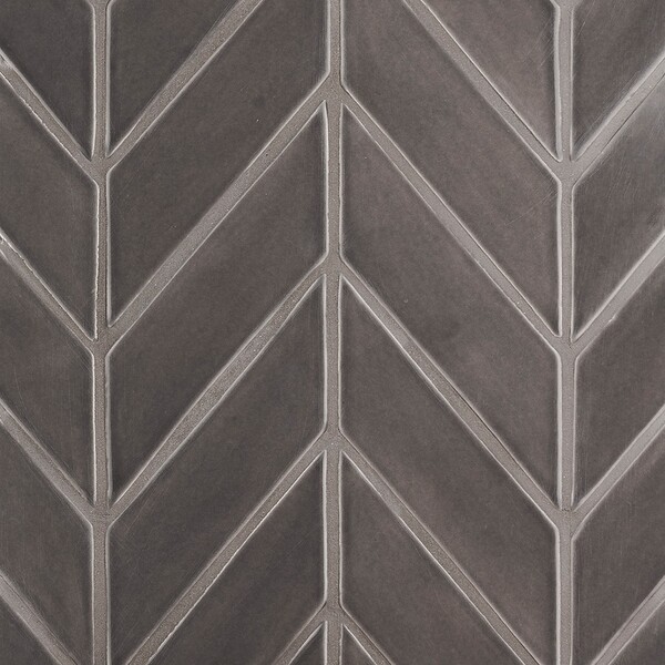 Coffee Glossy Chevron Ceramic Tile 2×6