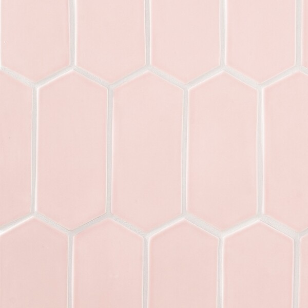 Blush Glossy Picket Ceramic Tile 3×6