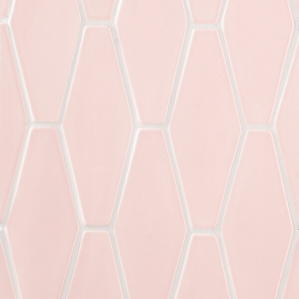 Blush Glossy Longest Hexagon Ceramic Tile 3×7 7/8