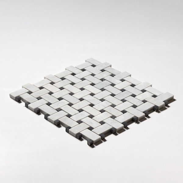 Carrara T Honed Basket Weave Marble Mosaic 12×12