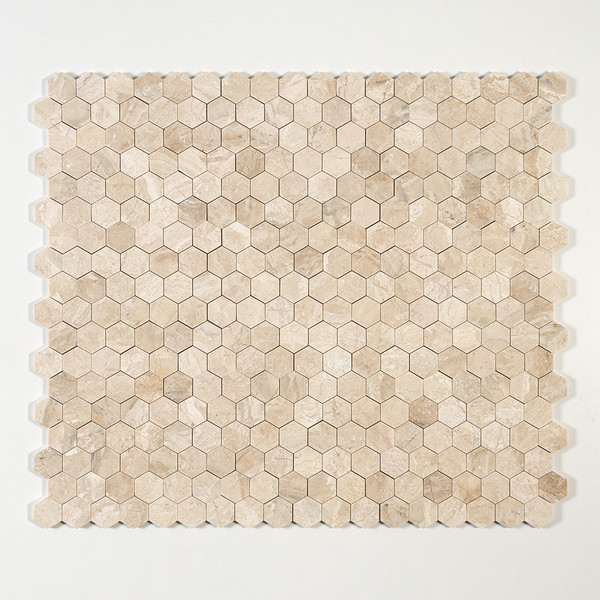 Royal Beige Honed Hexagon Marble Mosaic 10 3/8×12