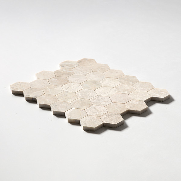 Royal Beige Honed Hexagon Marble Mosaic 10 3/8×12