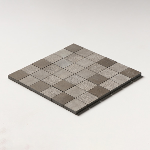 Gray Fousanna Textured 2×2 Limestone Mosaic 12×12