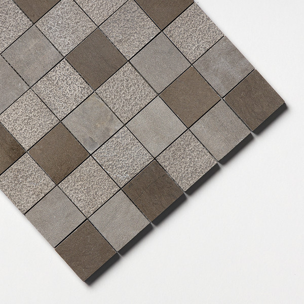 Gray Fousanna Textured 2×2 Limestone Mosaic 12×12