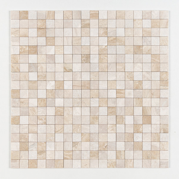 Royal Beige Textured 2×2 Marble Mosaic 12×12