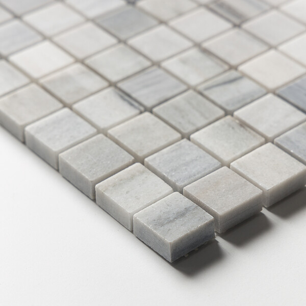 Silver Sky Honed 1×1 Marble Mosaic 12×12