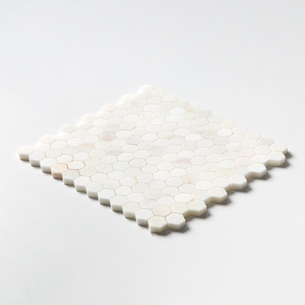 Calacatta Cremo Honed Hexagon 1×1 Marble Mosaic 11 1/2×12 1/4