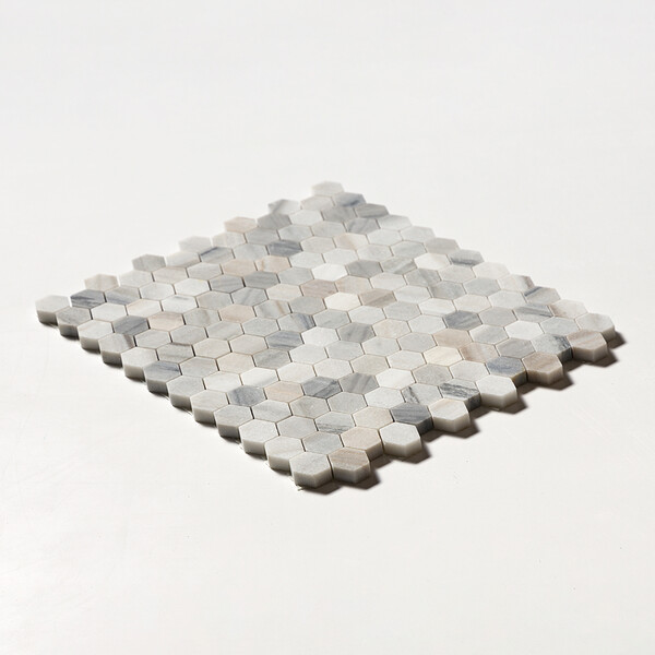 Silver Sky Honed Hexagon 1×1 Marble Mosaic 11 1/2×12 1/4