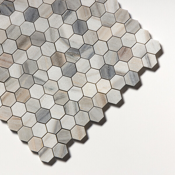 Silver Sky Honed Hexagon 1×1 Marble Mosaic 11 1/2×12 1/4