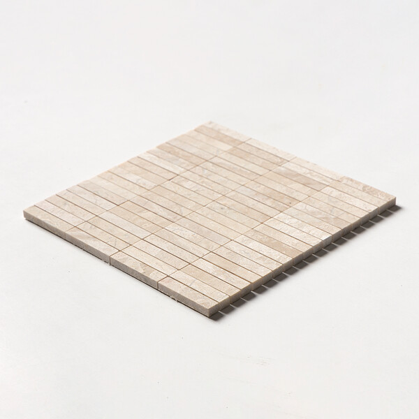 Royal Beige Honed 5/8×3 Marble Mosaic 12×12