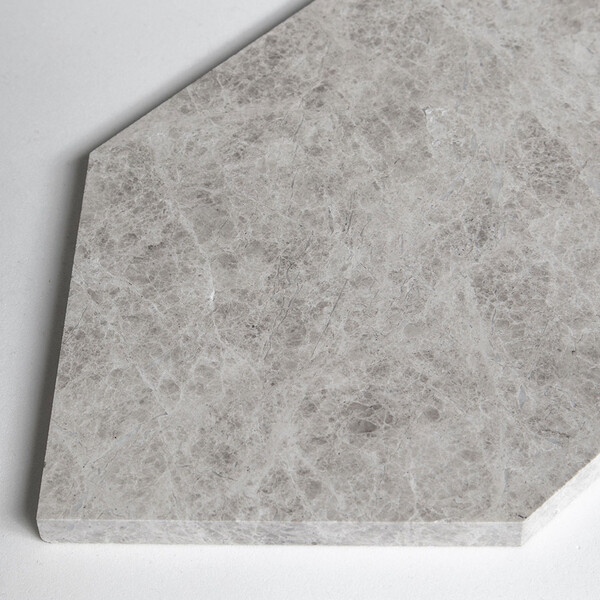 Silver Mystique Honed Large Hexagon Marble Tile 6×12