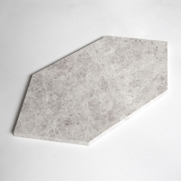 Silver Mystique Honed Large Hexagon Marble Tile 6×12