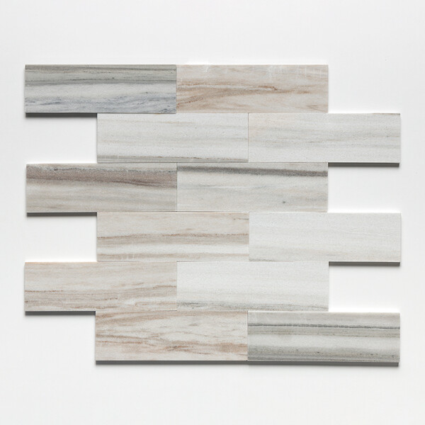 Silver Sky Polished Subway Marble Tile 4×12