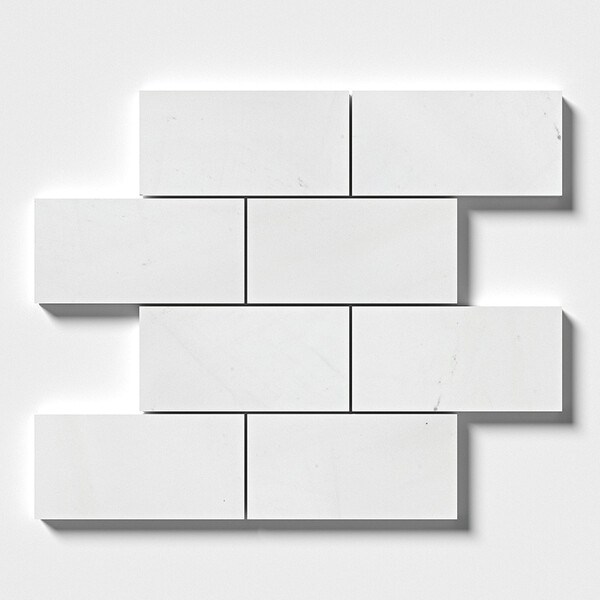 Alpina White Honed  Marble Tile 2 3/4×5 1/2