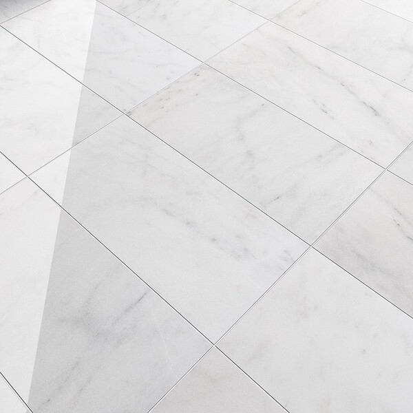 Now available! White Carrara T Polished 12x24 Marble Tile