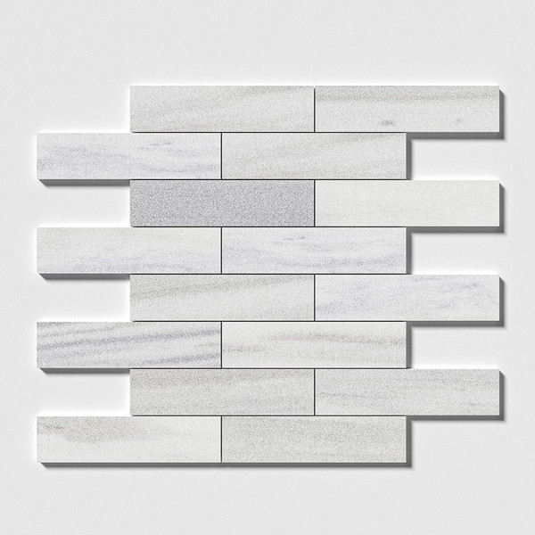 Silver Sky Fine Textured Subway Marble Tile 3×12