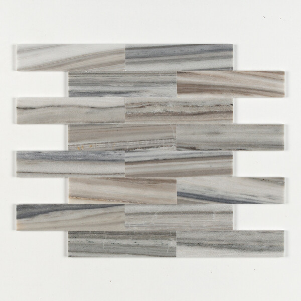 Silver Sky Polished Subway Marble Tile 3×12