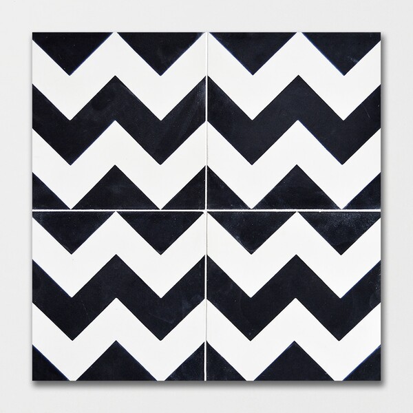 Handmade Chevron Honed  Cement Tile 8×8