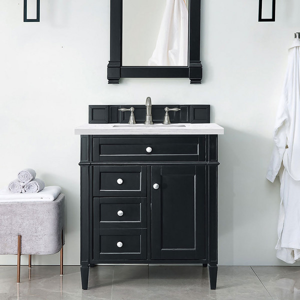 Britanny Black Onyx Arctic Fall Solid Su   Bathroom Vanities 30×34