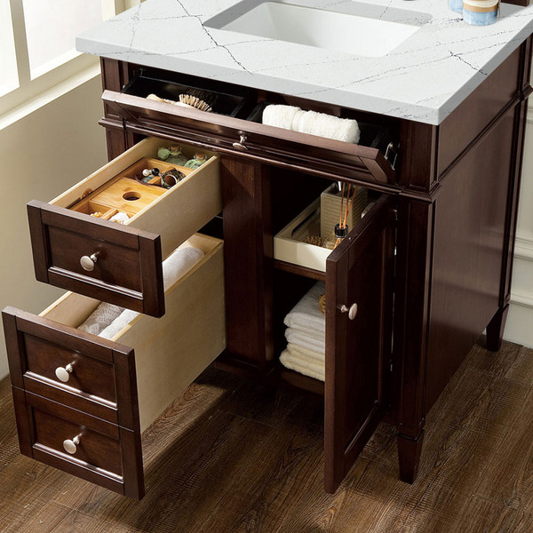 Britanny Burnished Mahogany Ethereal Noc   Bathroom Vanities 30×34