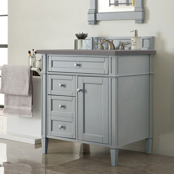 Britanny Urban Gray Grey Expo Quartz Top   Bathroom Vanities 30×34