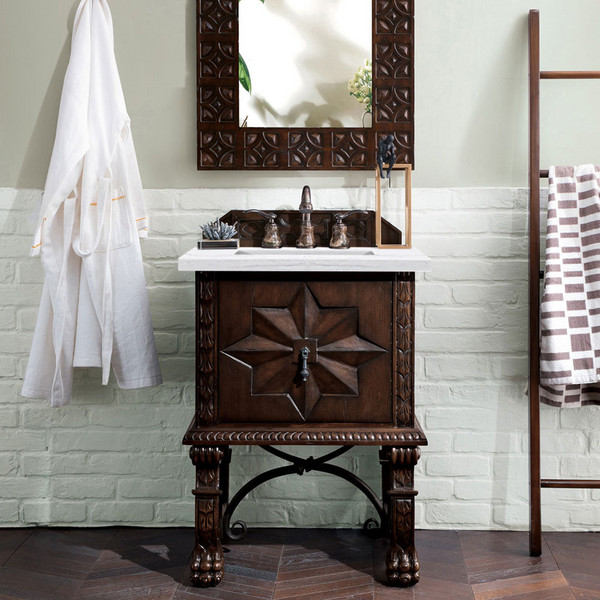 Balmoral Antique Walnut Arctic Fall Soli   Bathroom Vanities 26×34