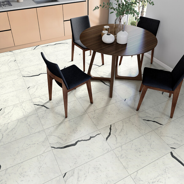 Bianco S Matte  Marble Look Porcelain Tile 12×24