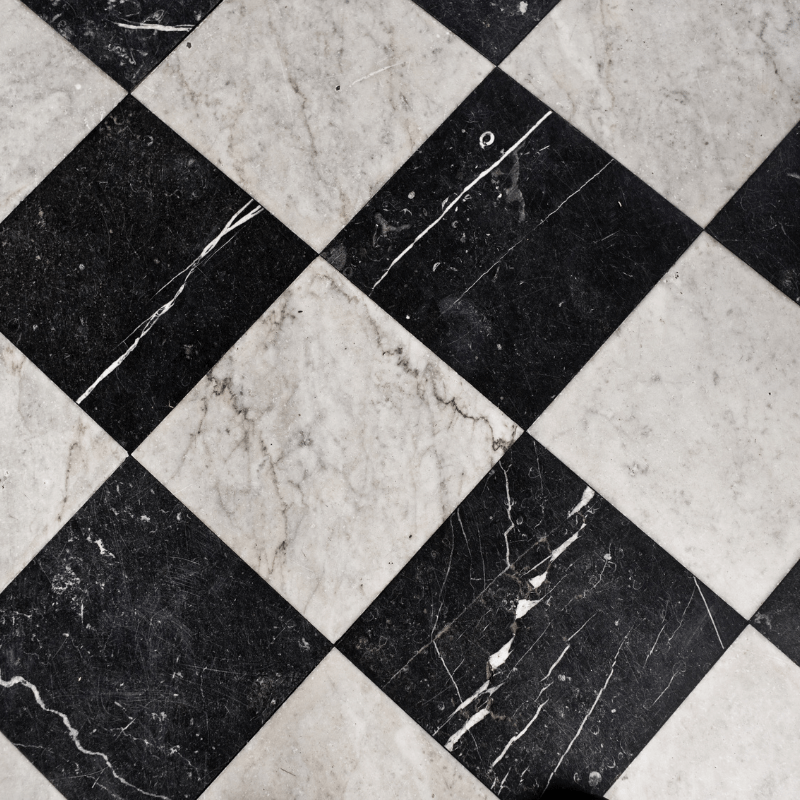 Black & White Tile Effect Bathroom Flooring